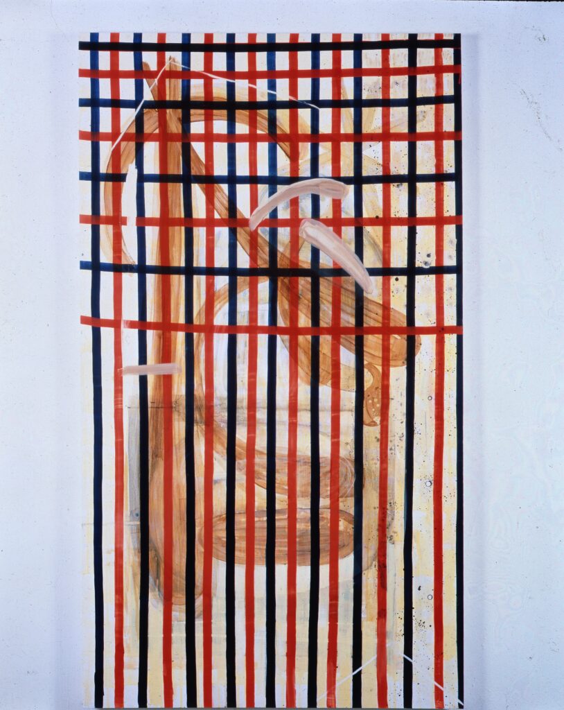Juan Uslé, Mi-Món (Miró vs Mondrian), 1992. Uslé-Civera Gyűjtemény. © Juan Uslé, VEGAP, Madrid, 2025