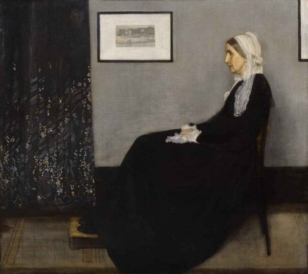 Fütyülő. Fekete-fehér elrendezés: A festő anyjának portréja, 1871. Musée d'Orsay