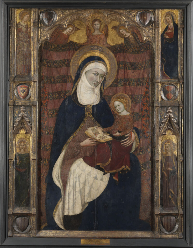 Ramón Destorrents, Ferrer Bassa és Arnau Bassa közbenjárásával. Szent Anna olvasni tanítja a Szűzanyát, 1343-1358 körül. Nemzeti Antik Művészeti Múzeum, Lisszabon