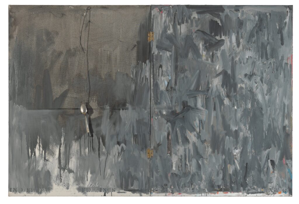 Jasper Johns. Érzéseim emlékére - Frank O'Hara, 1961. Chicago Kortárs Művészeti Múzeum. Részleges adomány az Apollo Plastics Corporation-től. Stefan T. Edlis és H. Gael Neeson engedélye Cím nélkül, 1964–65 Olaj és szén, vászon tárgyakkal, (4 tábla) 182,9 x 426,7 cm Stedelijk Múzeum, Amszterdam © Jasper Johns, VEGAP, Bilbao, 2026 Jasper Johns Kép letöltése Jasper Johns The Bath, 1988 Encaustic 15 cm 6 canvas. Beszerezve a Freunde des Kunstmuseums Basel közreműködésével 1988 © Jasper Johns, VEGAP, Bilbao, 2026