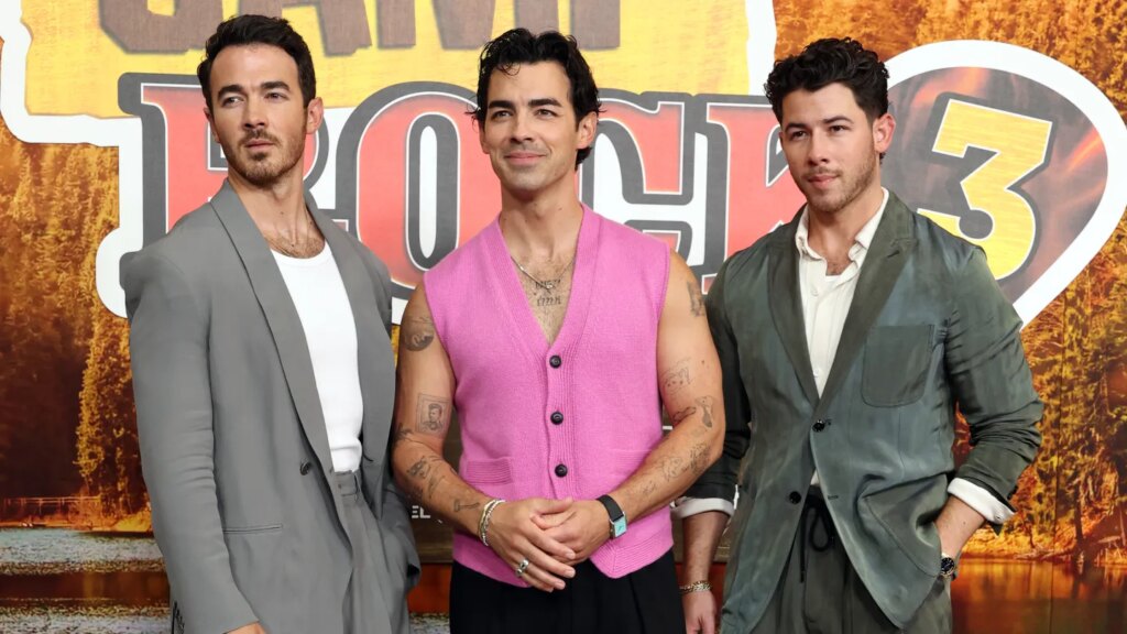 Kevin Jonas, Joe Jonas and Nick Jonas attend the Los Angeles premiere of 