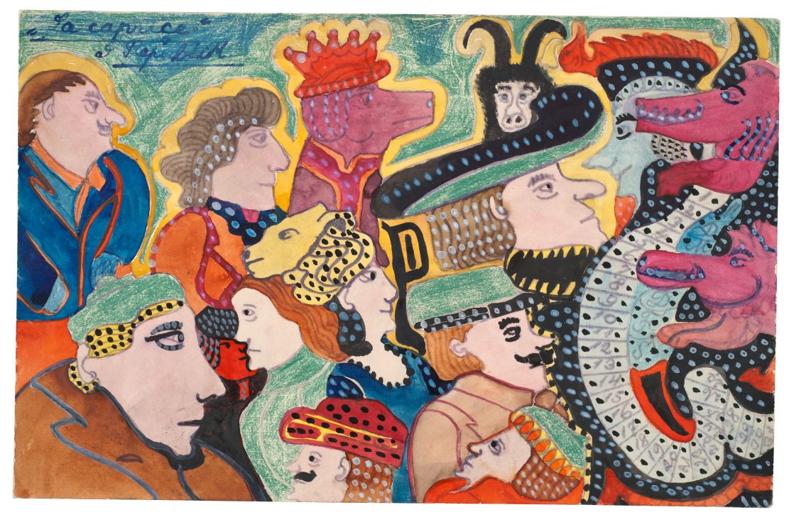 August Klotz (August Klett). „La caprice” a Köztársaságért» (VIII. lap), 1923. október 4. Prinzhorn Gyűjtemény, Heidelbergi Egyetemi Kórház (Németország)