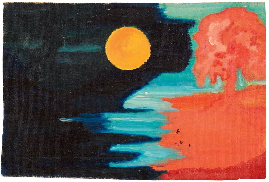 Egyéb Blankenhorn. Cím nélkül (Éjszakai folyóparti táj), 1908-1919. Prinzhorn Gyűjtemény, Heidelbergi Egyetemi Kórház, Németország