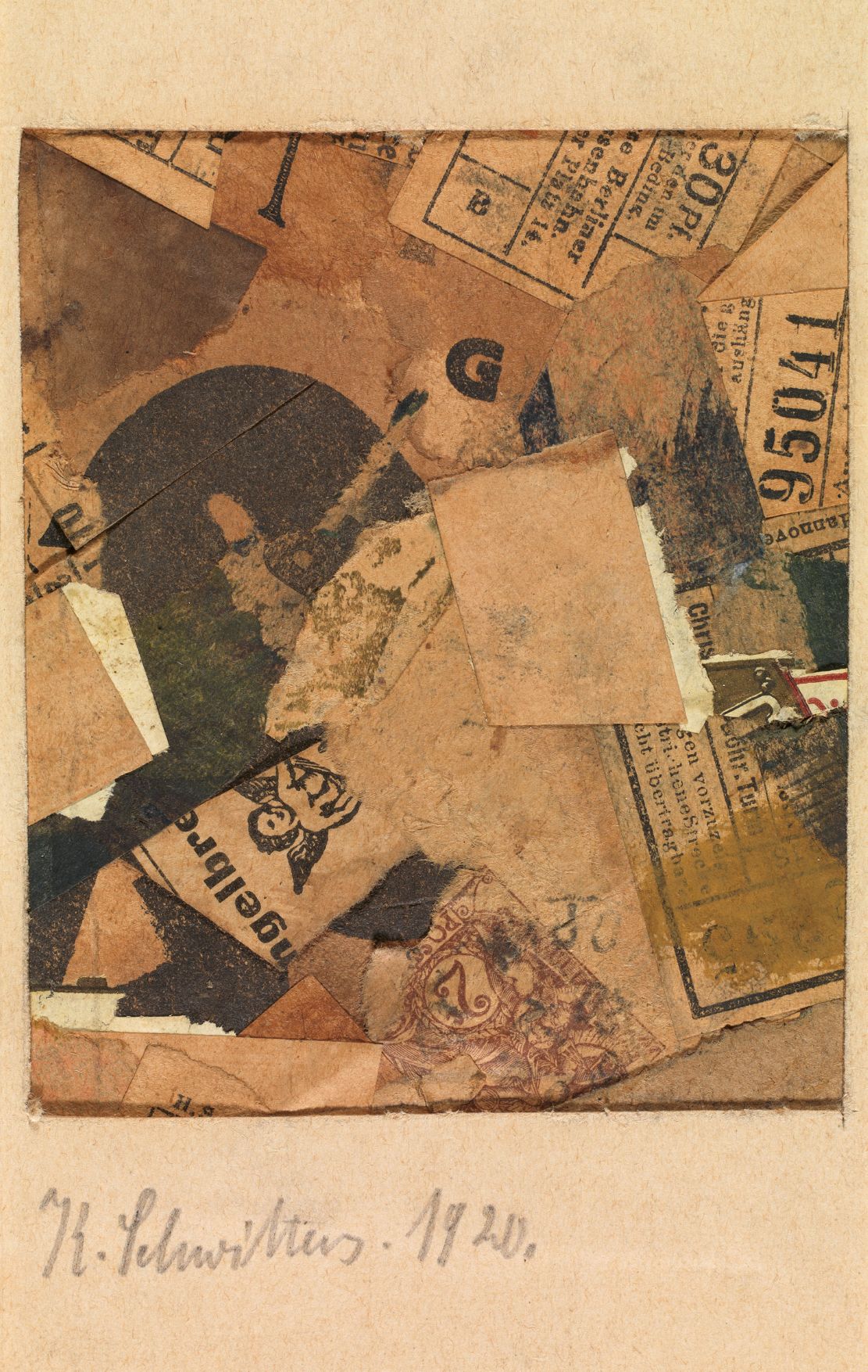 Kurt Schwitters. Cím nélkül (Merz Miniature), 1920. Mapfre Alapítvány gyűjteményei. © Kurt Schwitters, VEGAP, Madrid, 2026
