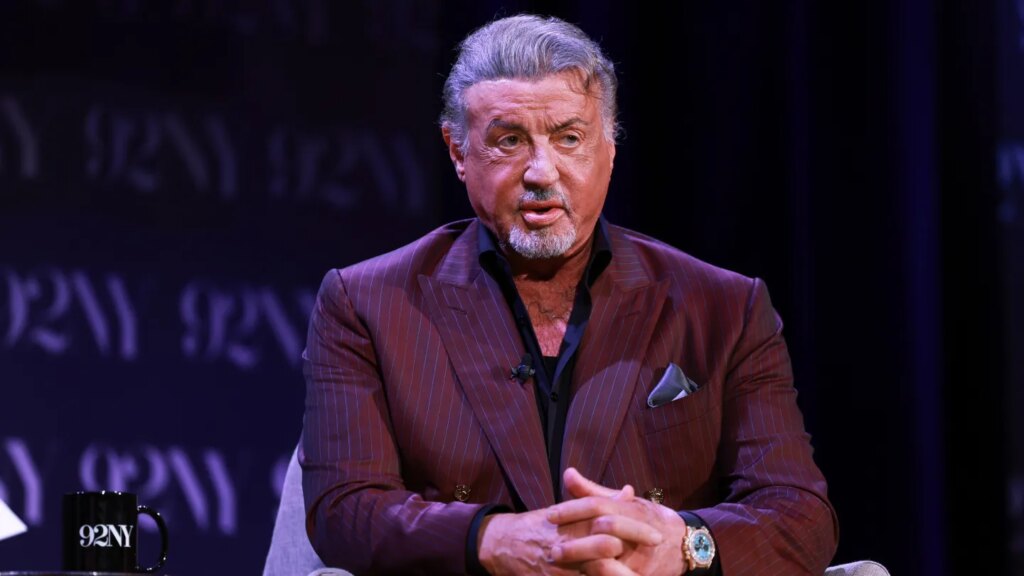 Sylvester Stallone speaks onstage during "Sylvester Stallone in Conversation with Tracy Smith: 