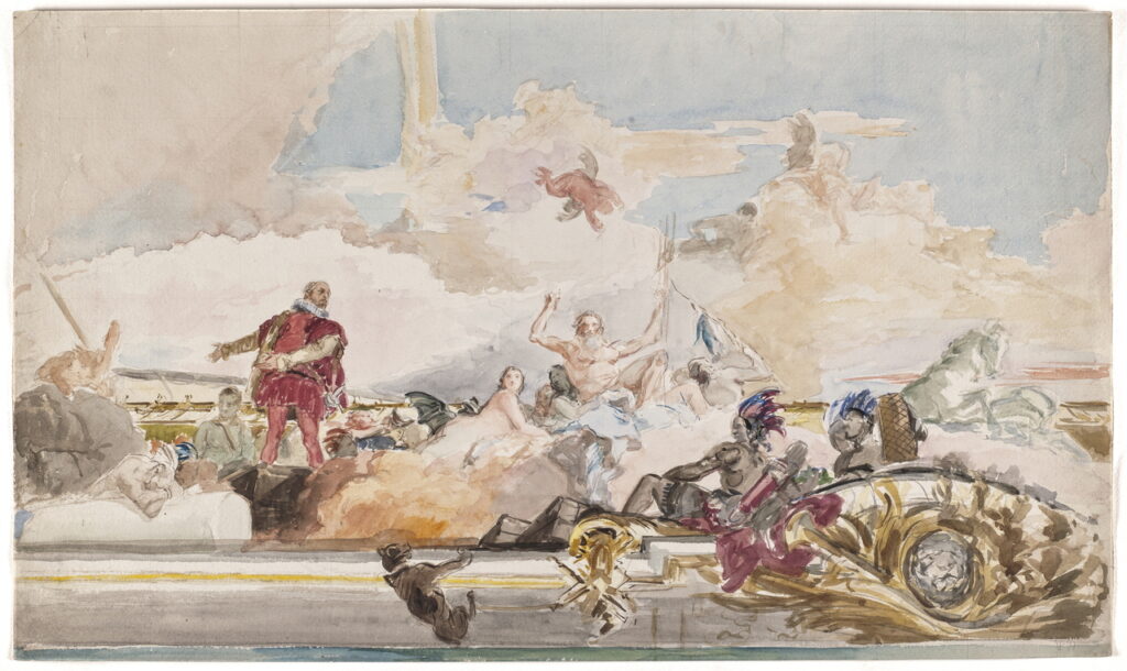 Ricardo de Madrazo. A madridi királyi palota trónterme (négy részben Tiepolo másolata), 1899-1905 körül. Nemzeti Prado Múzeum
