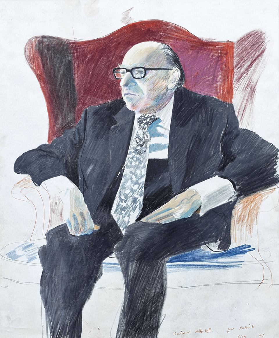 David Hockney. Richard Addinsell portréja, 1971. José María Castañé Ortega Collection