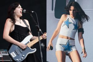 Nézze meg, ahogy Sunflower Bean Julia Cumming basszusgitáros Wolf Alice-ben, miközben Olivia Rodrigo-t támogatják az amerikai turnén.