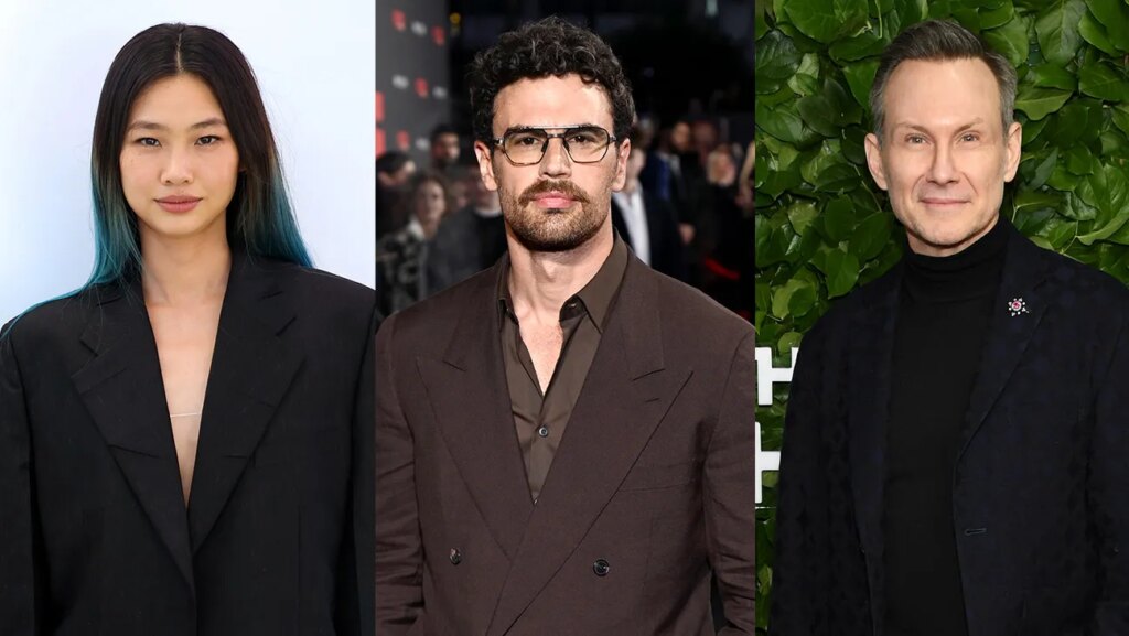 Hoyeon, Theo James and Christian Slater
