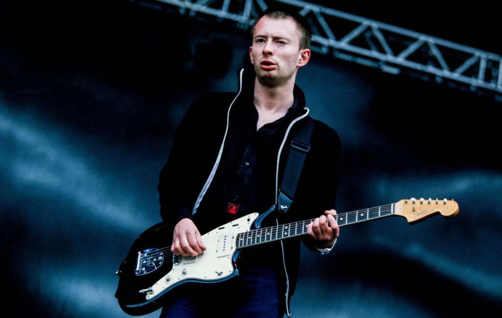 Thom Yorke of Radiohead performs live in 1997